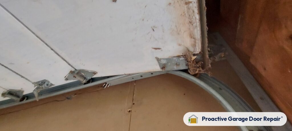 Garage door track, rollers and hinges, Proactive Garage Door Repair job