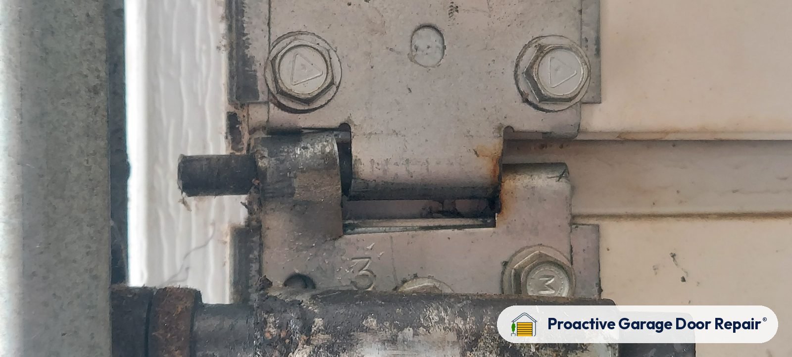 Garage door track, rollers and hinges, Proactive Garage Door Repair job