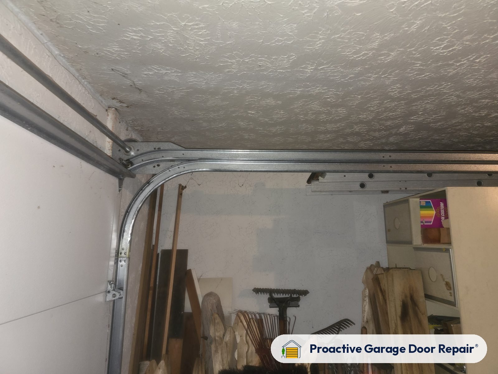 Garage door track, rollers and hinges, Proactive Garage Door Repair job