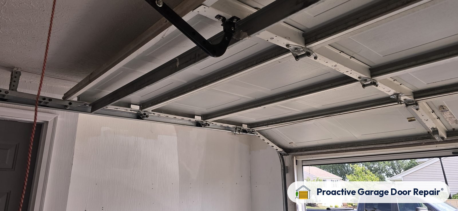 Garage door track, rollers and hinges, Proactive Garage Door Repair job