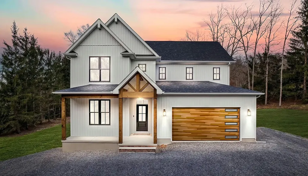 Clopay Modern Steel Ultra-Grain Plank garage door, example 1