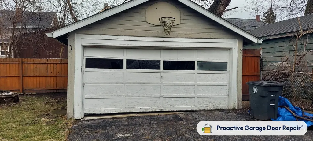 Residential garage door on a Proactive Garage Door Repair job