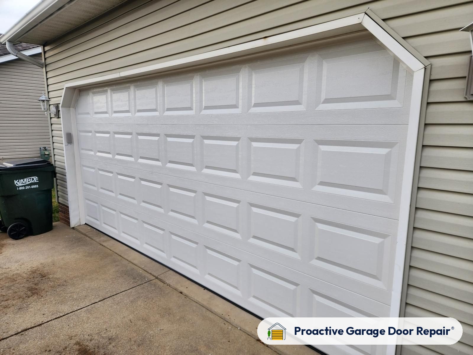 Residential garage door on a Proactive Garage Door Repair job