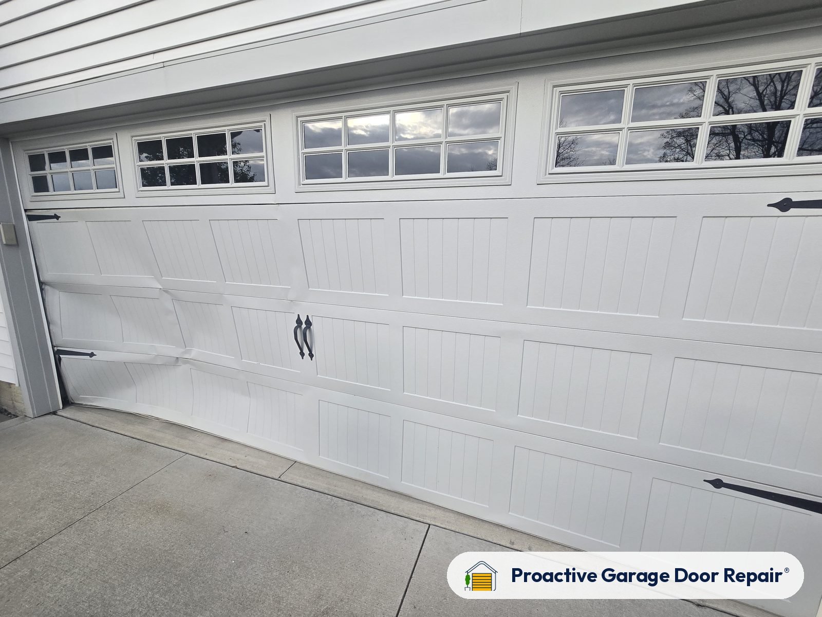 Residential garage door on a Proactive Garage Door Repair job