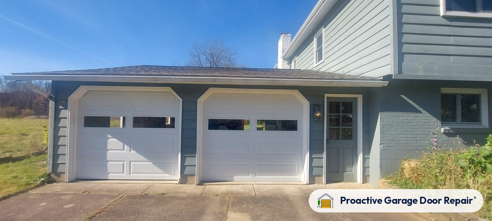 Residential garage door on a Proactive Garage Door Repair job in Copley Township, Ohio