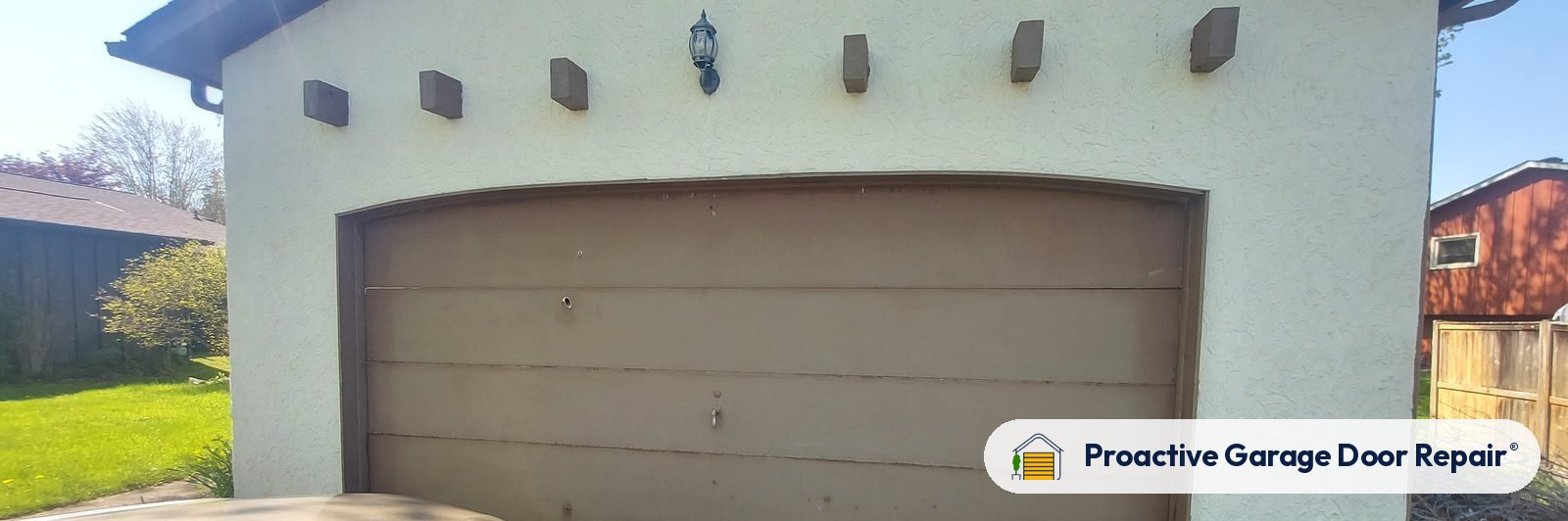 Residential garage door on a Proactive Garage Door Repair job in Lorain, Ohio