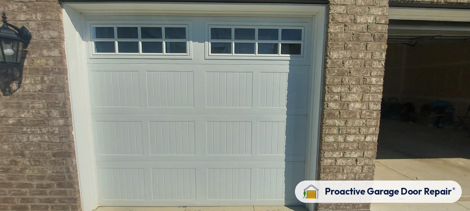 Residential garage door on a Proactive Garage Door Repair job in North Ridgeville, Ohio